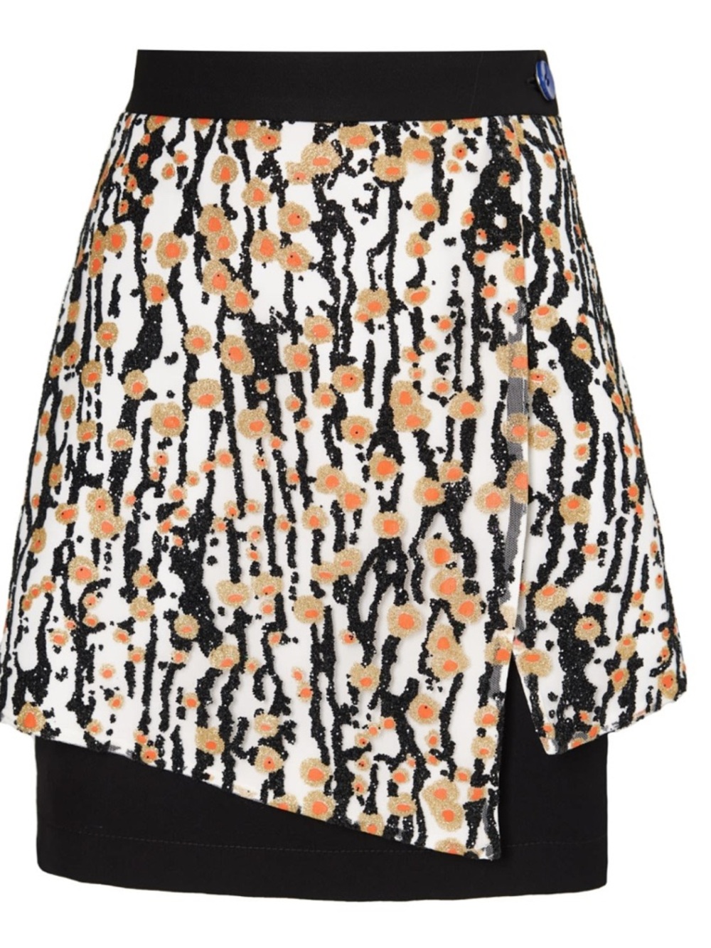 NWT Julia Allert High Waisted Sequin Floral Skirt Size Large